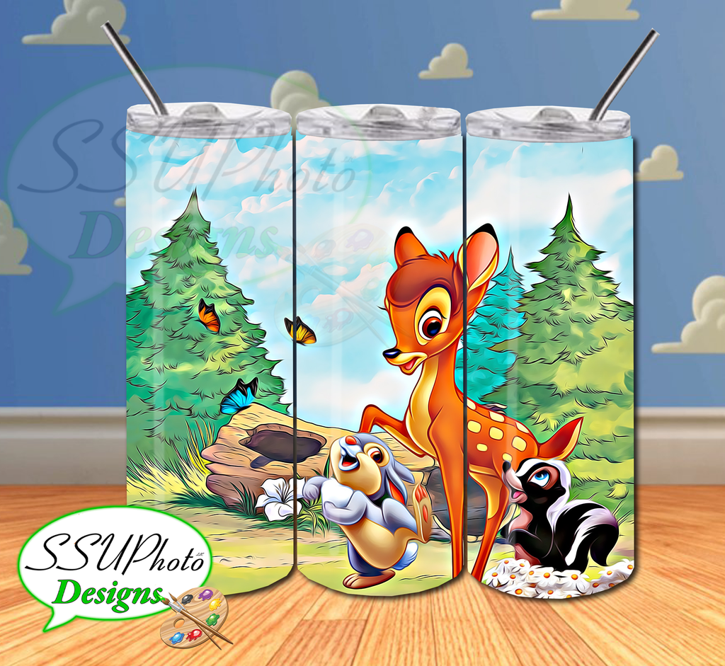 Bambi 20 OZ Skinny TumblerD Digital Design