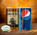 Barbarossa Rum and Pepsi 20 oz and 30oz OZ Skinny TumblerD Digital Design
