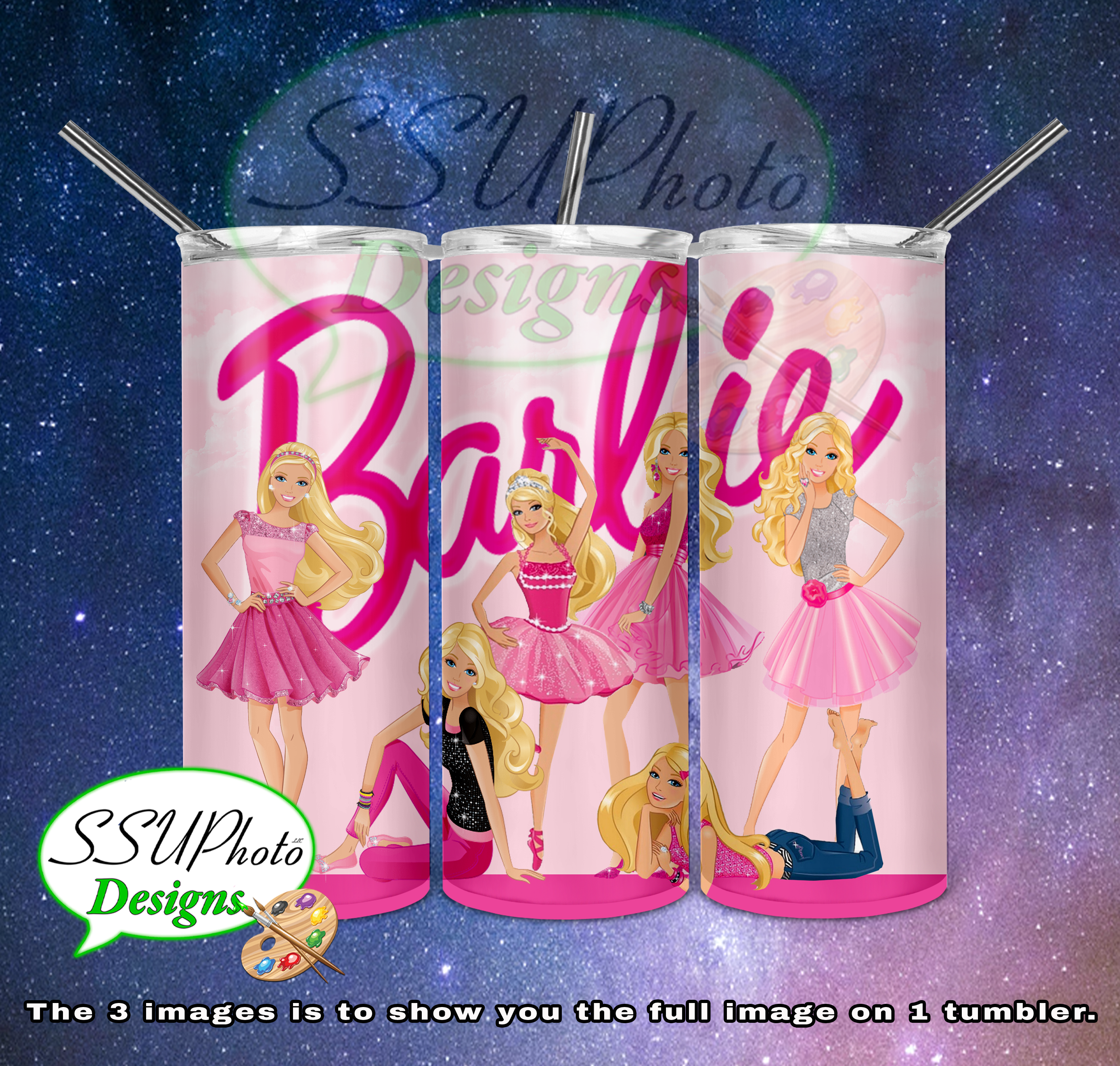 Barbie Collection 20 OZ Skinny TumblerD Digital Design
