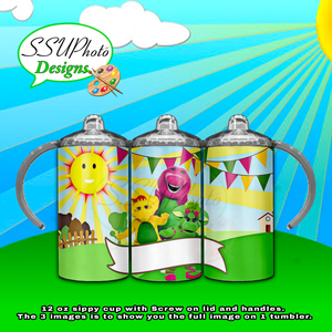 Barney 12OZ Sippy Cup Digital Design