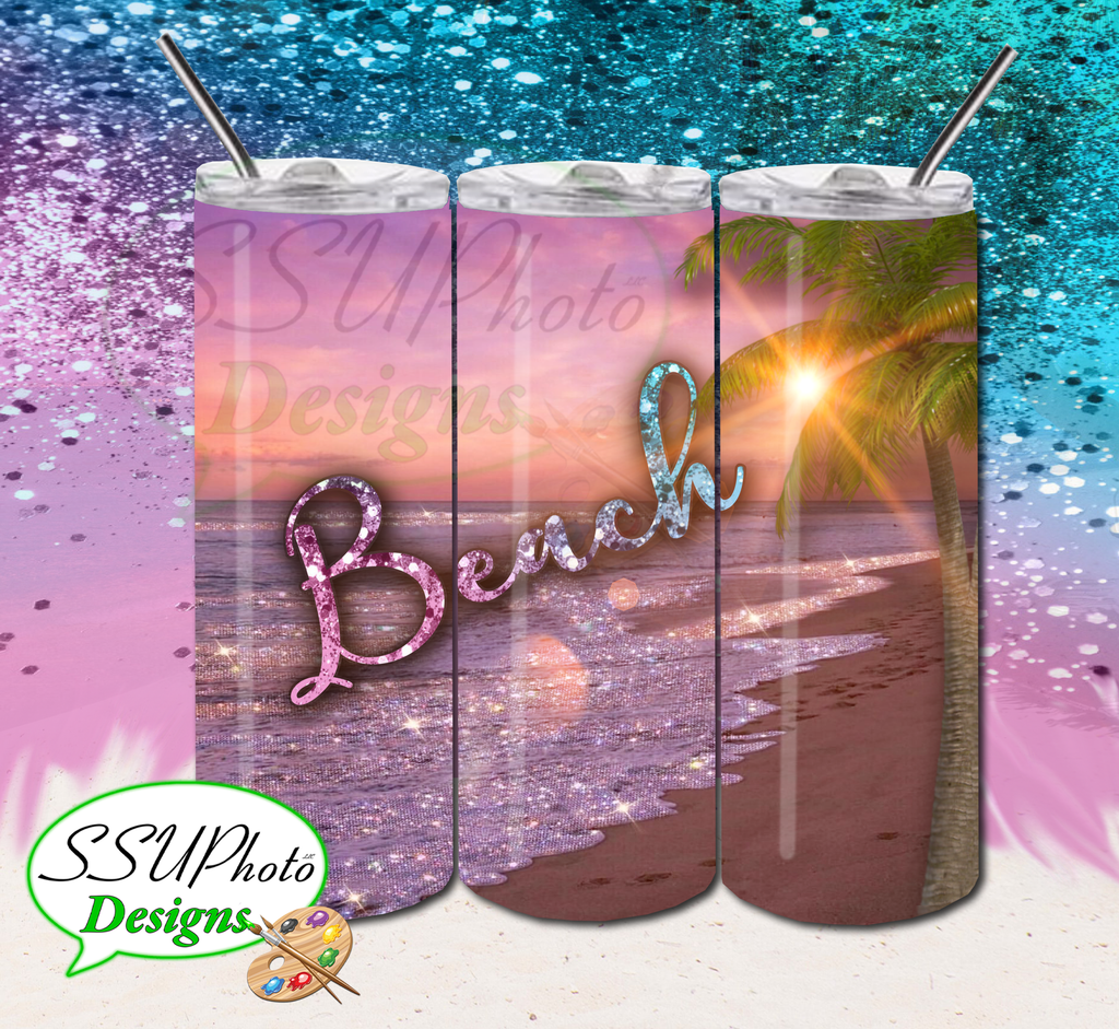 Sparkle Beach Collection 20 OZ Skinny TumblerD Digital Design