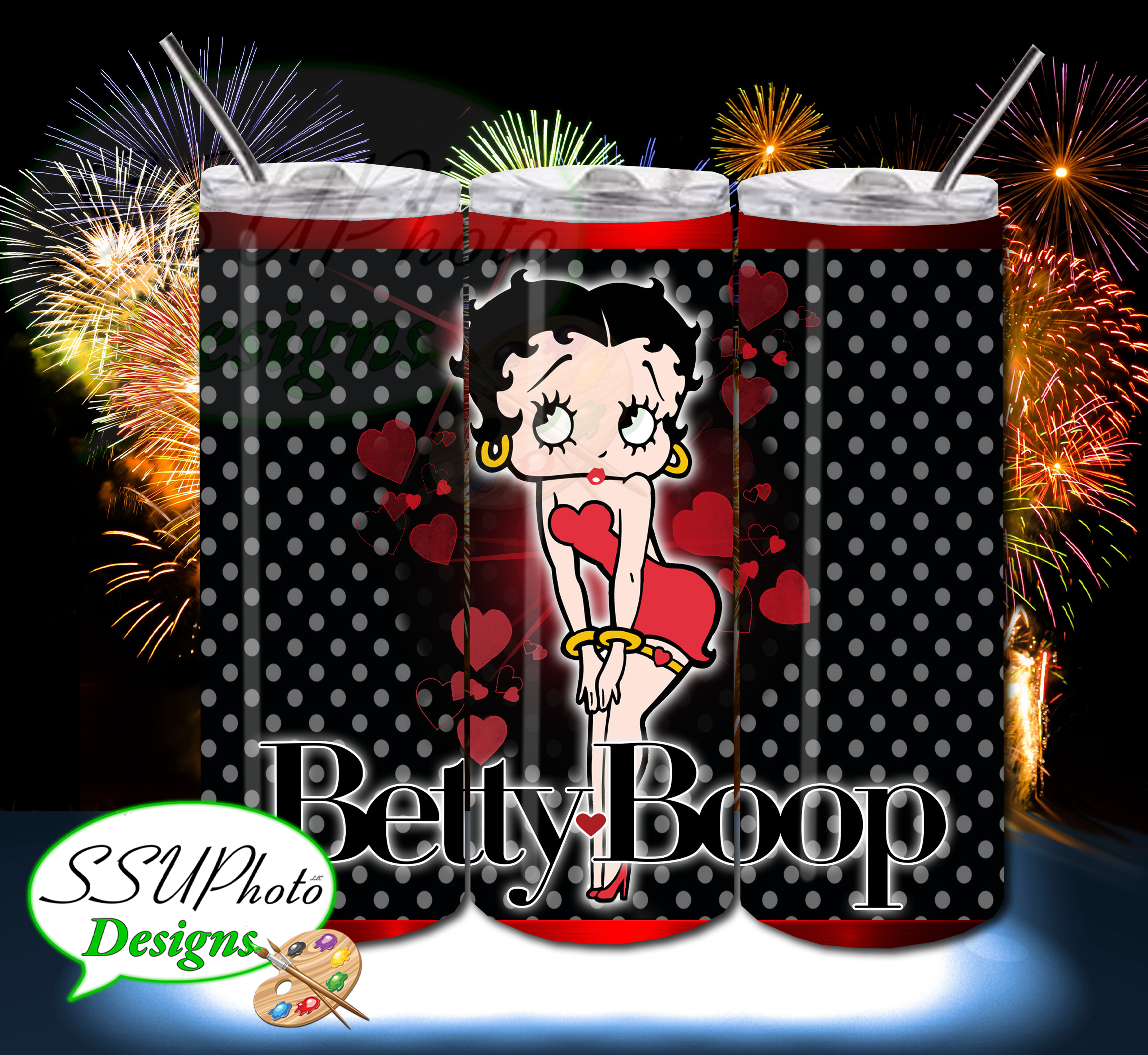 Betty Boop 1 20 OZ Skinny TumblerD Digital Design