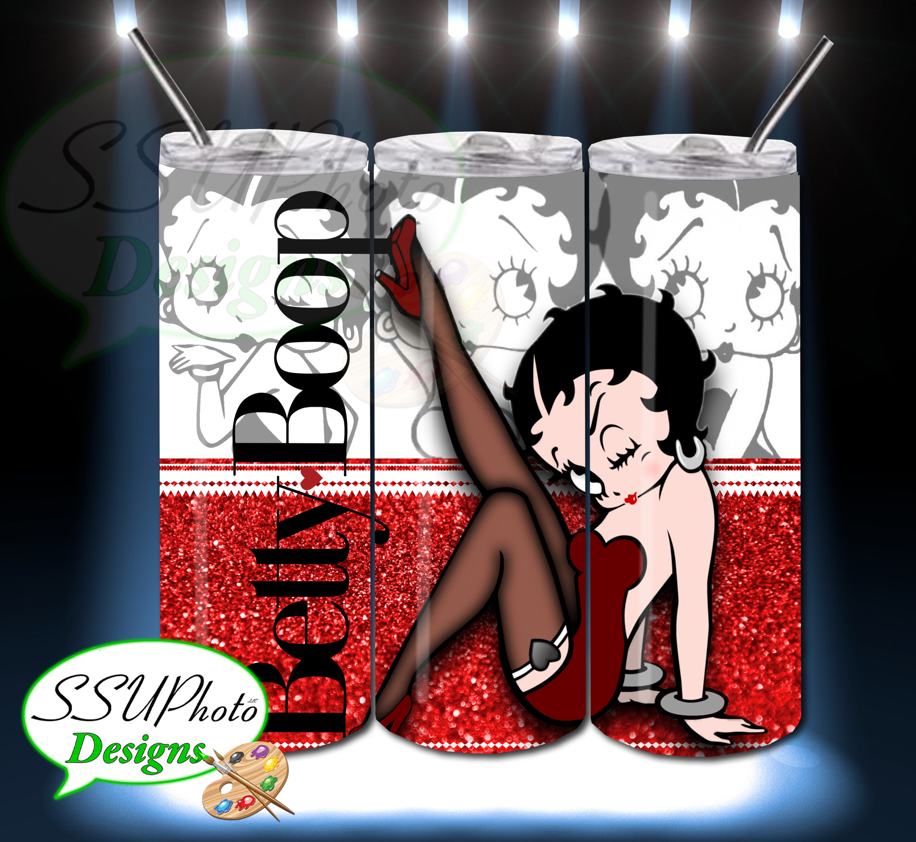 Betty Boop 2 20 OZ Skinny TumblerD Digital Design