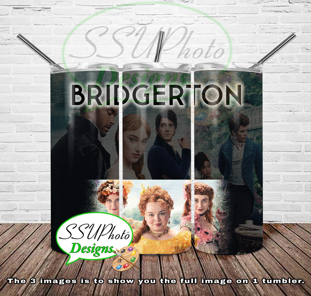 Bridgerton 20 OZ Skinny TumblerD Digital Design