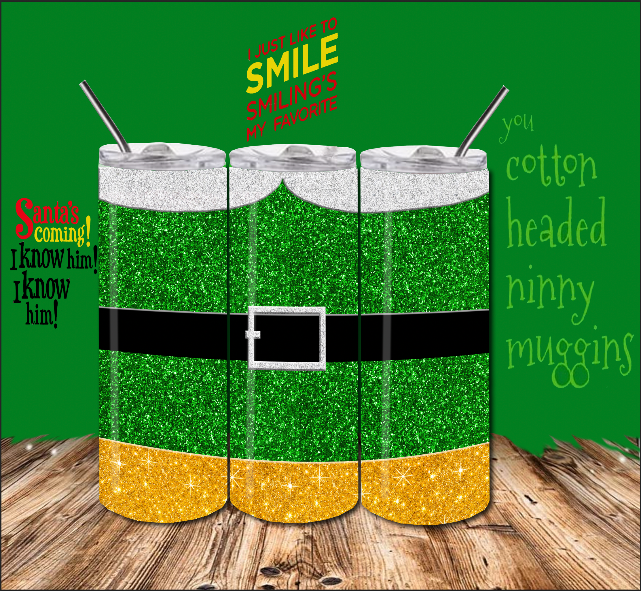 Winter Glitter collection Design 20 OZ Skinny Tumbler