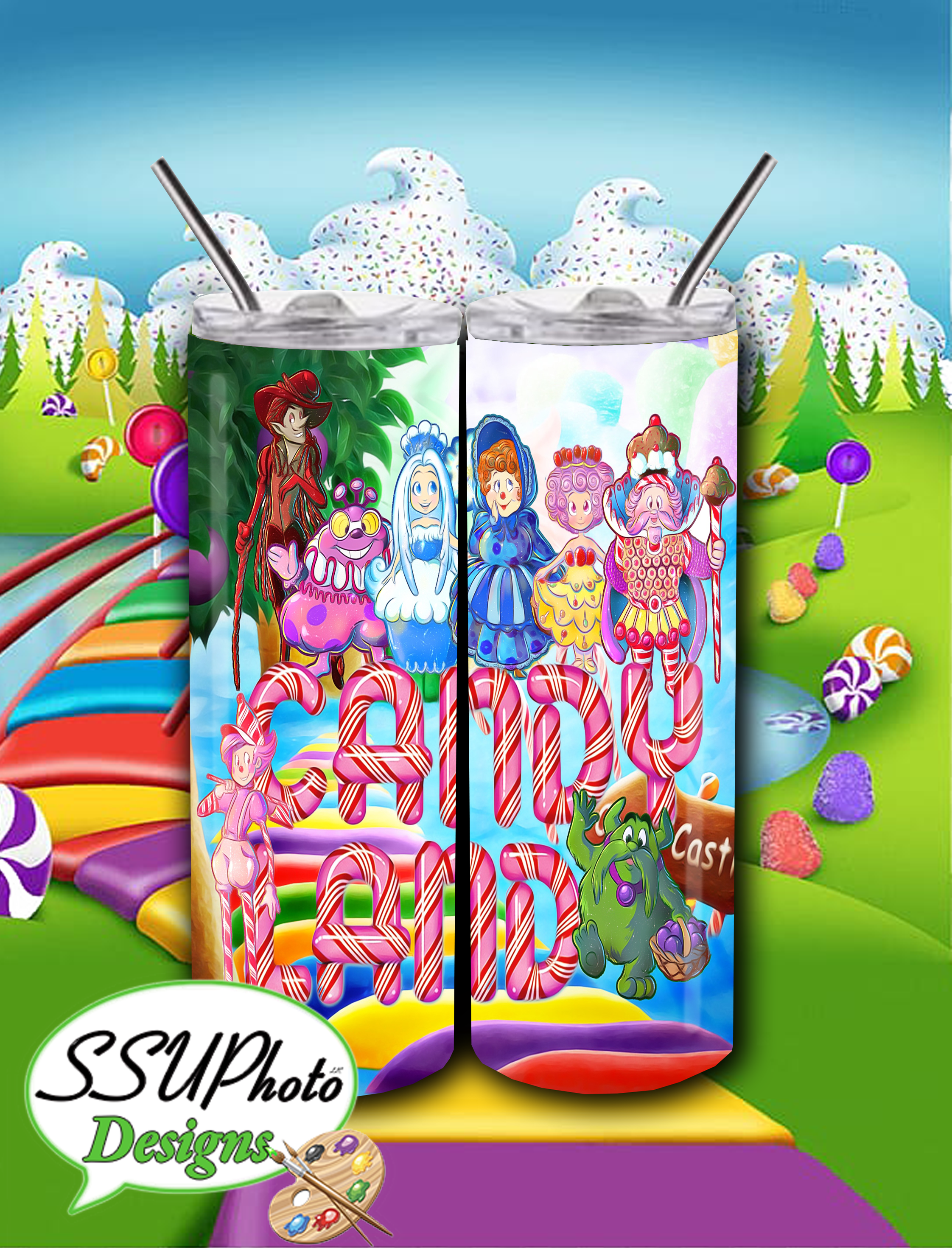 Board Game Candy Land 20 OZ Skinny TumblerD Digital Design