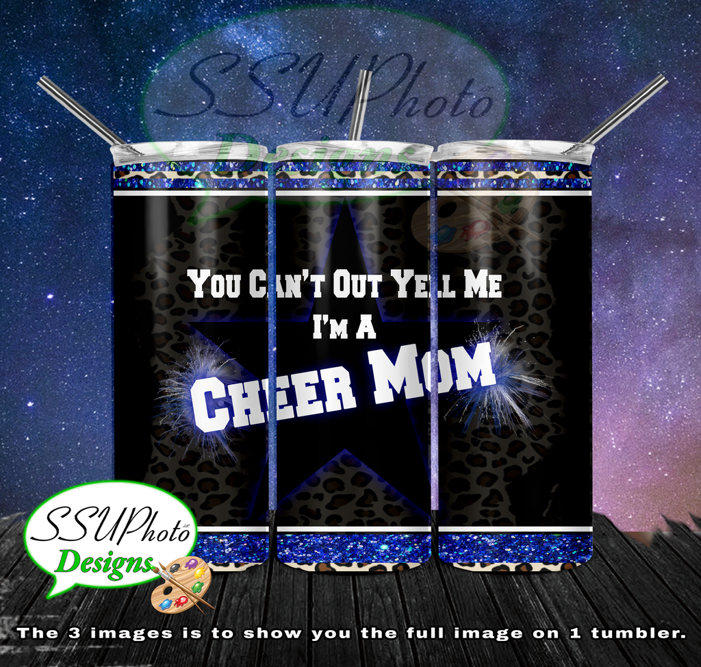 Cheer Mom 20 OZ Skinny TumblerD Digital Design