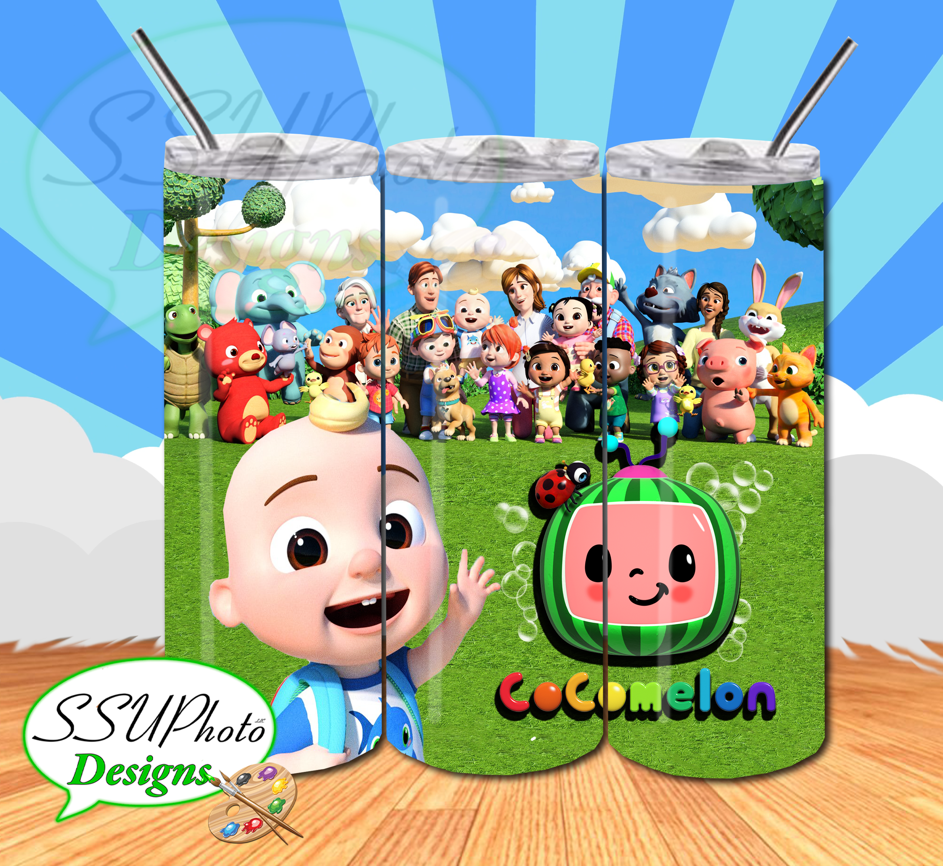Cocomelon 20 OZ Skinny TumblerD Digital Design