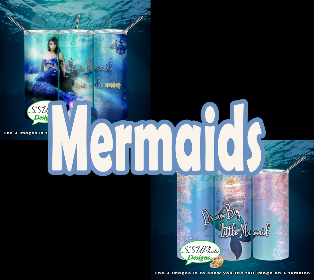 Mermaid Collection 20 OZ Skinny TumblerD Digital Design