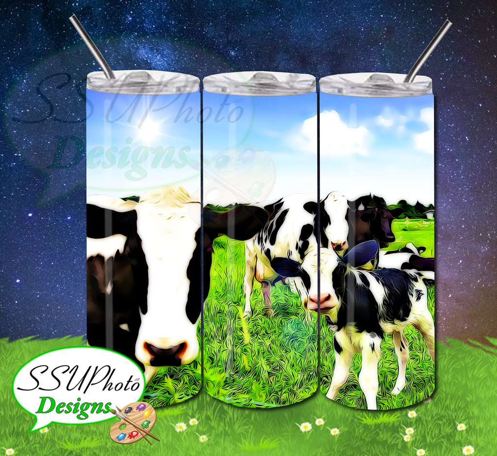 Cow 2 20 OZ Skinny TumblerD Digital Design
