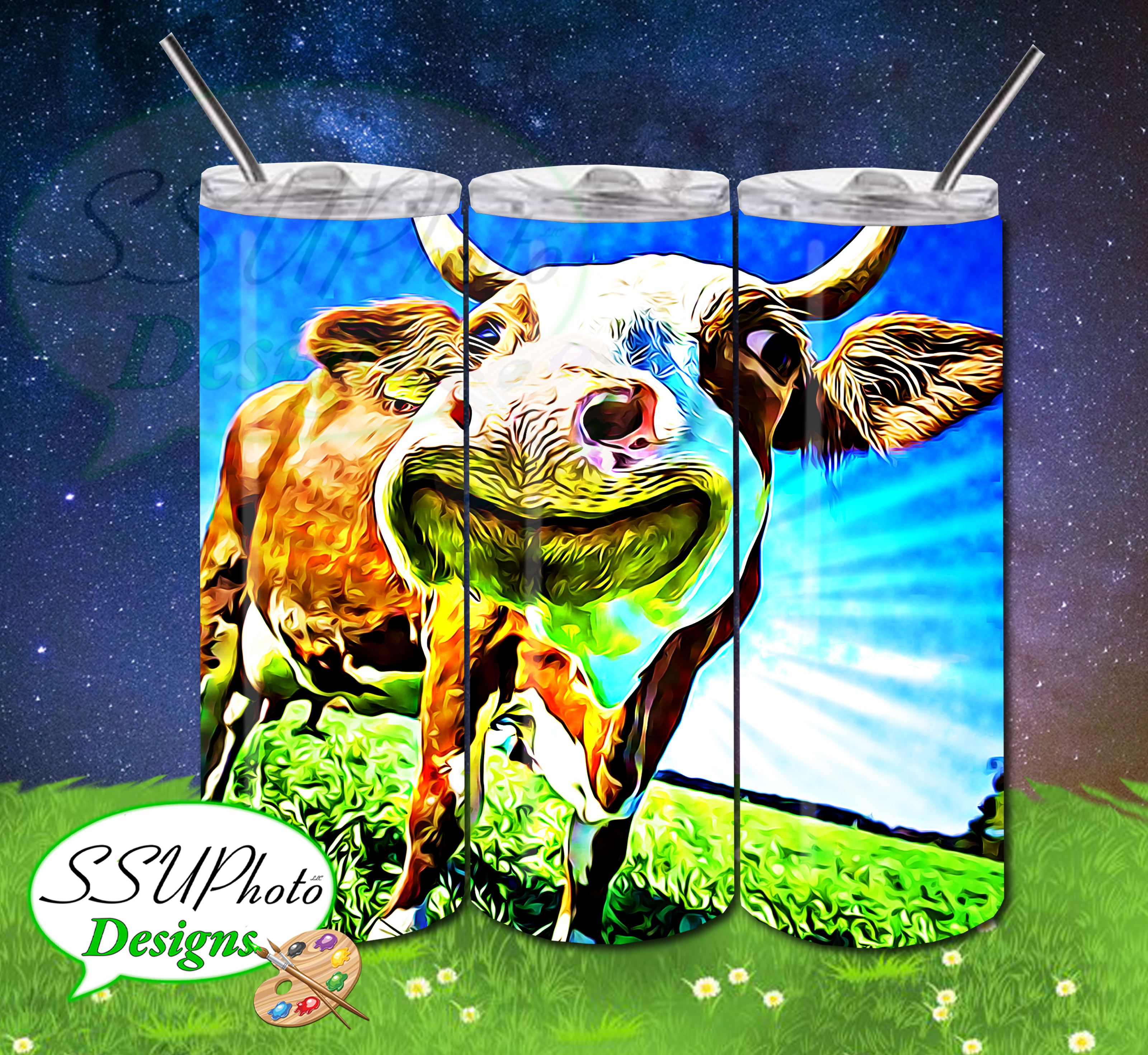 Cow 1 20 OZ Skinny TumblerD Digital Design