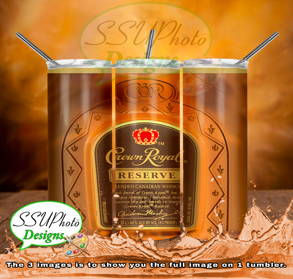 Crown Royal Reserve 20 oz and 30oz OZ Skinny TumblerD Digital Design