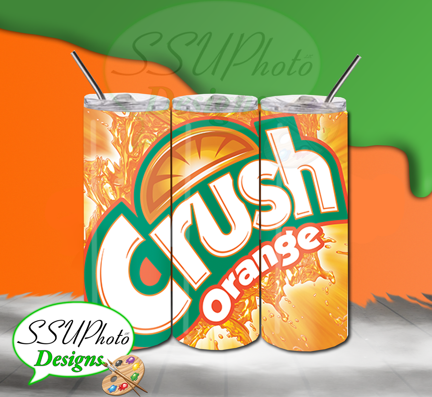 Crush Soda Orange 20 OZ Skinny TumblerD Digital Design