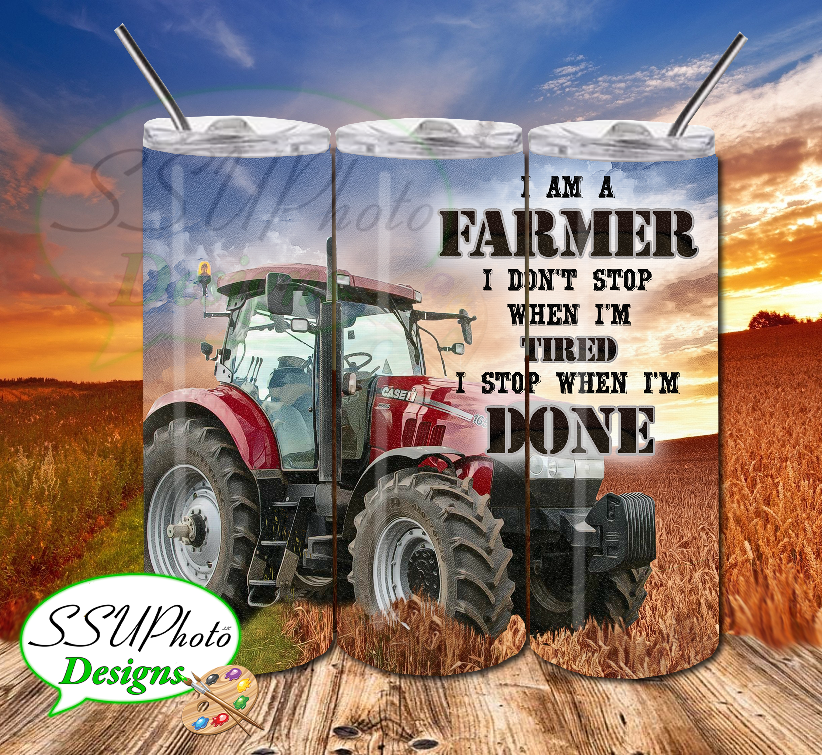 Farmer Collection 20 OZ Skinny TumblerD Digital Design