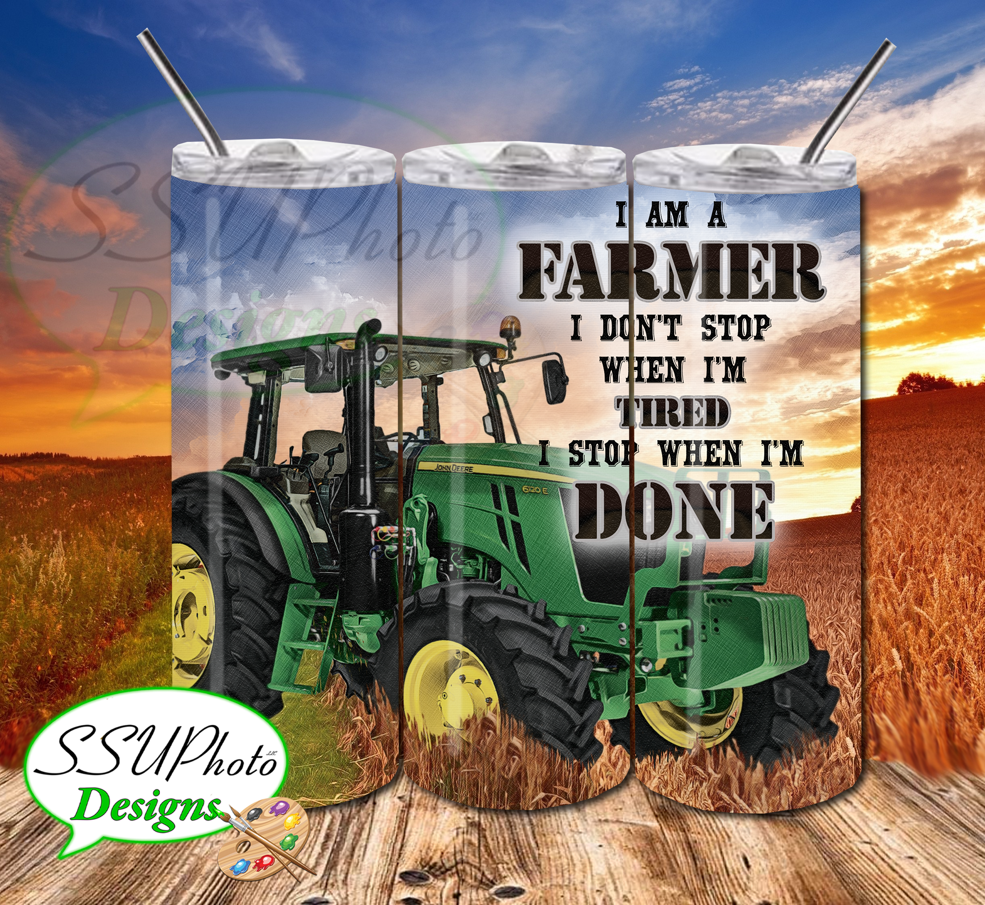 Farmer Collection 20 OZ Skinny TumblerD Digital Design