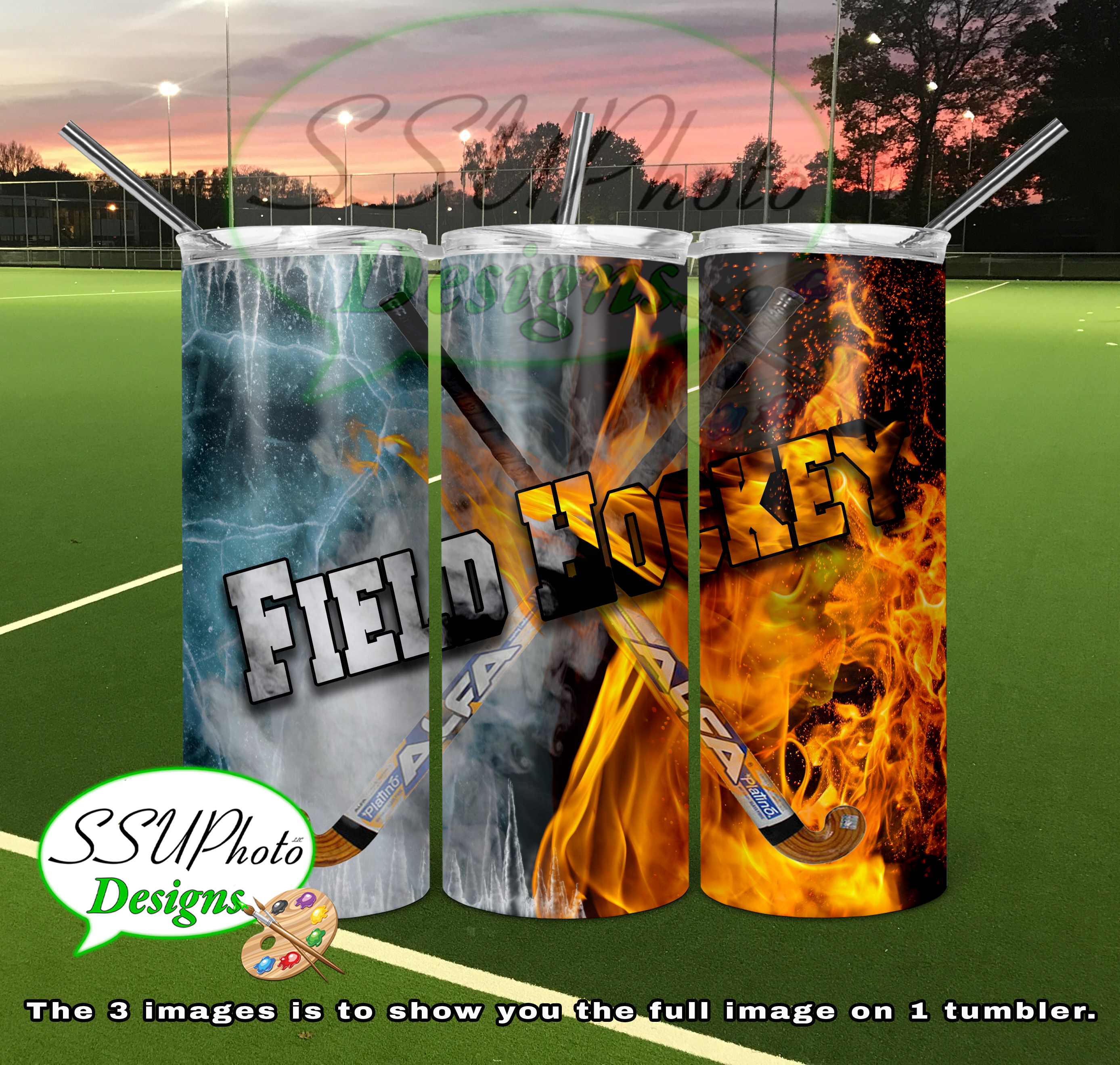 Sports Fire and Ice Collection 20 OZ Skinny TumblerD Digital Design