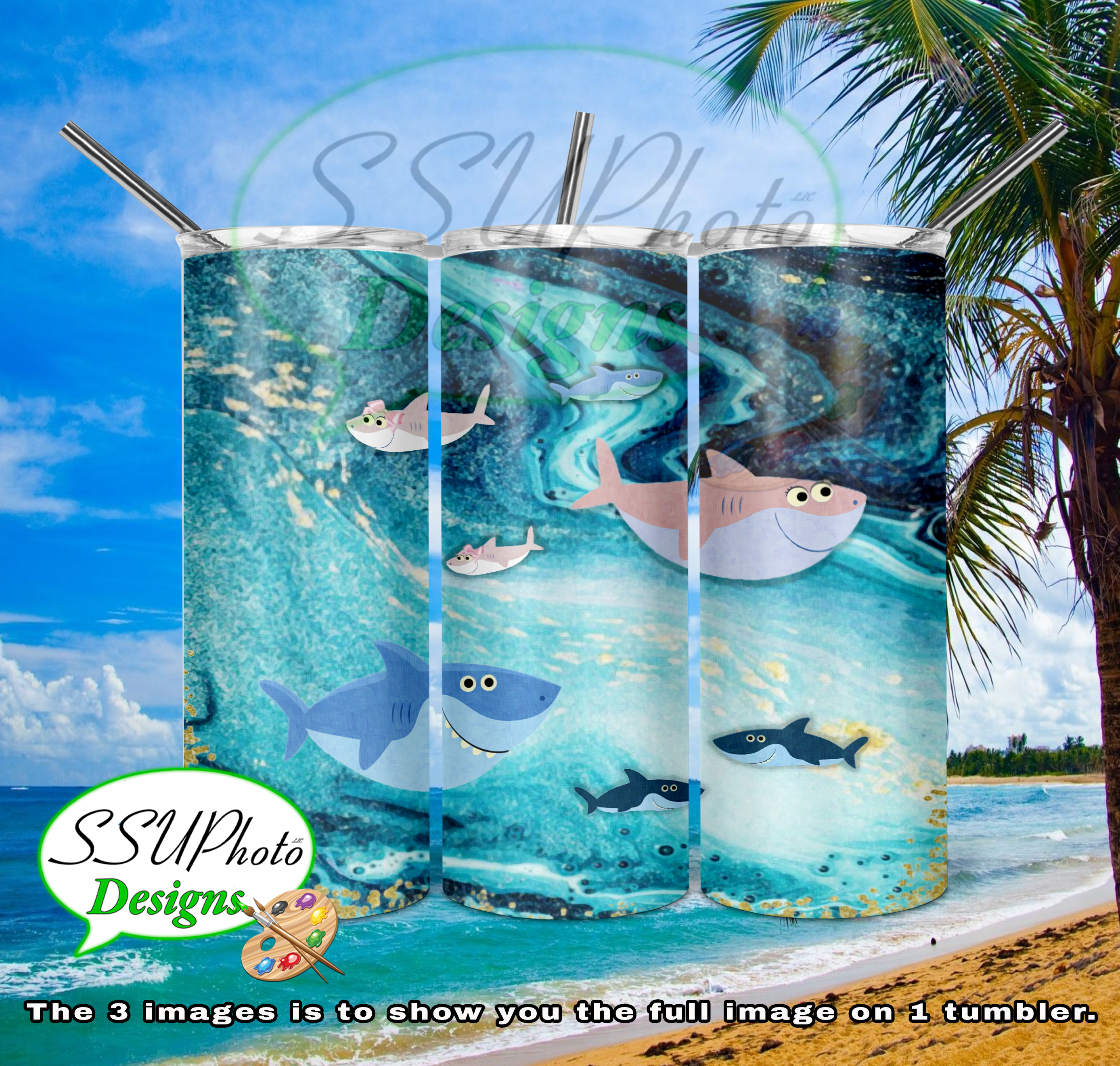 Fish 20 OZ Skinny TumblerD Digital Design
