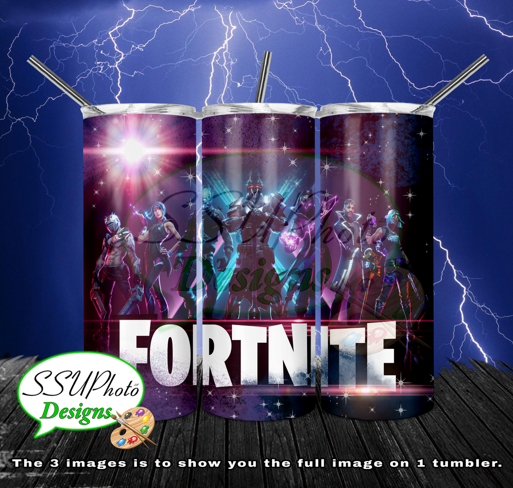 Fortnite Collection 20 OZ Skinny TumblerD Digital Design