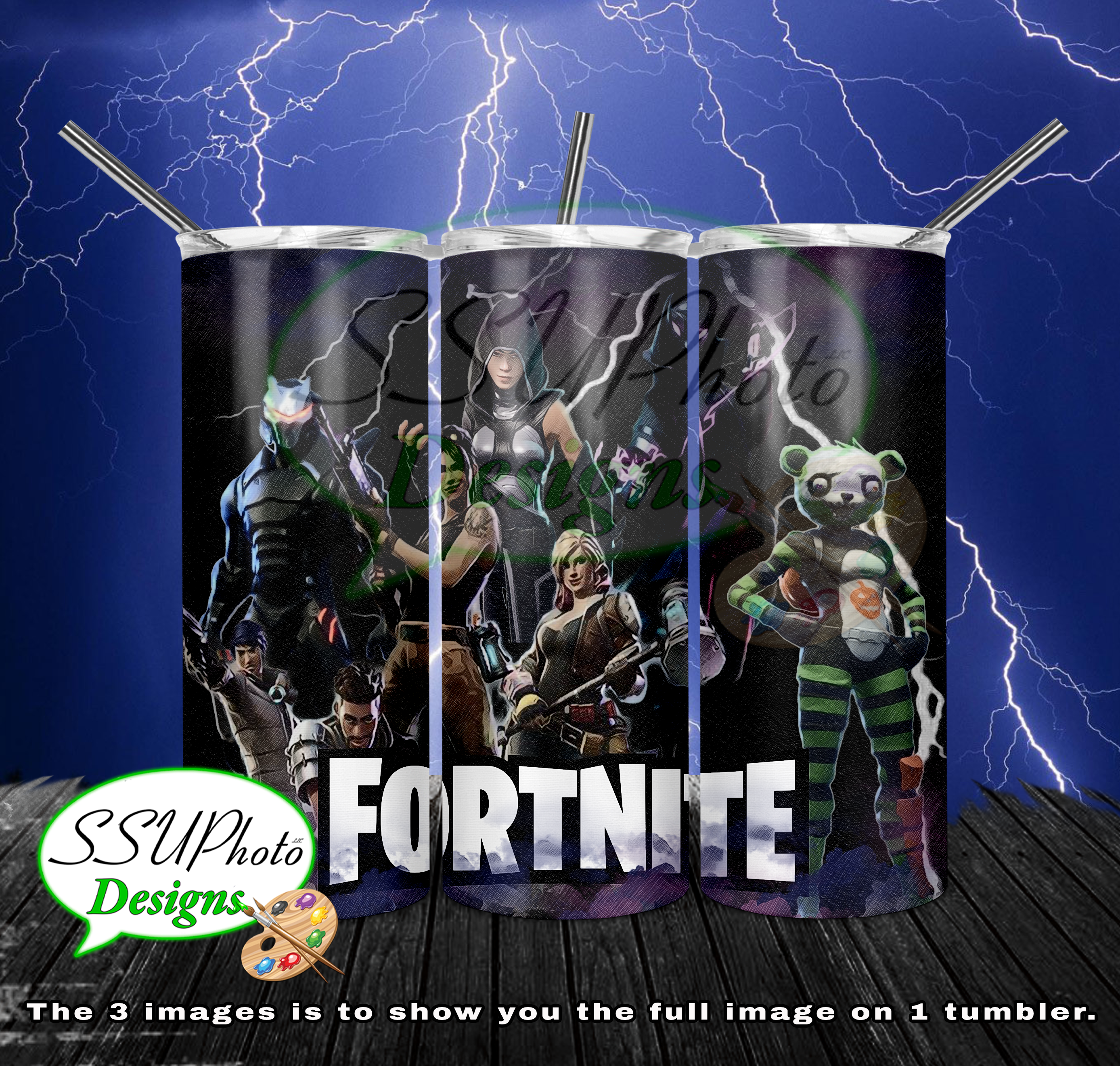 Fortnite Collection 20 OZ Skinny TumblerD Digital Design