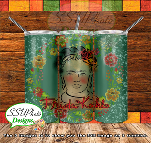 Frida Kahlo 20 OZ Skinny TumblerD Digital Design