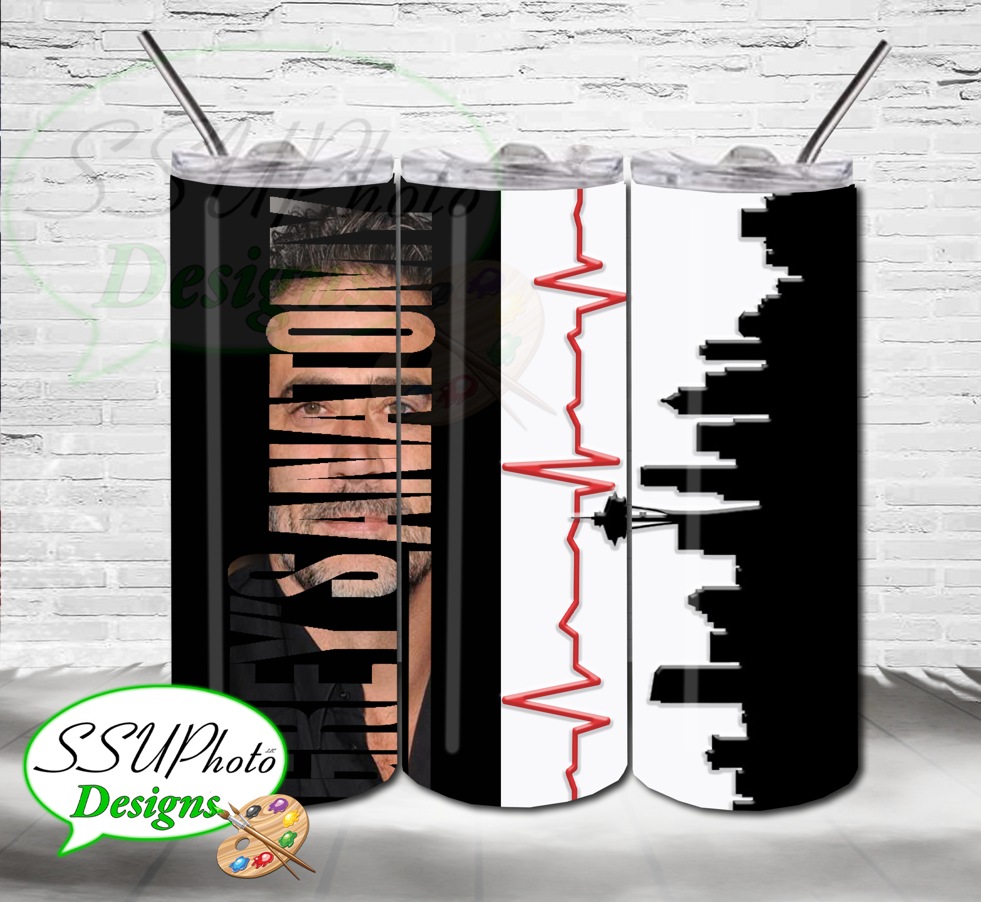 Greys Collection 20 OZ Skinny TumblerD Digital Design