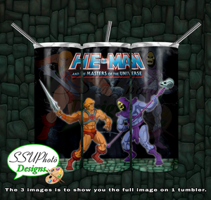 He Man 20 oz and 30oz OZ Skinny TumblerD Digital Design