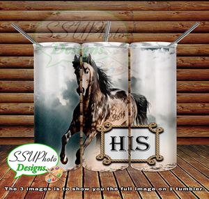 Hers and His Collection 20 OZ Skinny TumblerD Digital Design