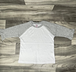 Baby Girls Ruffle Raglan Tee