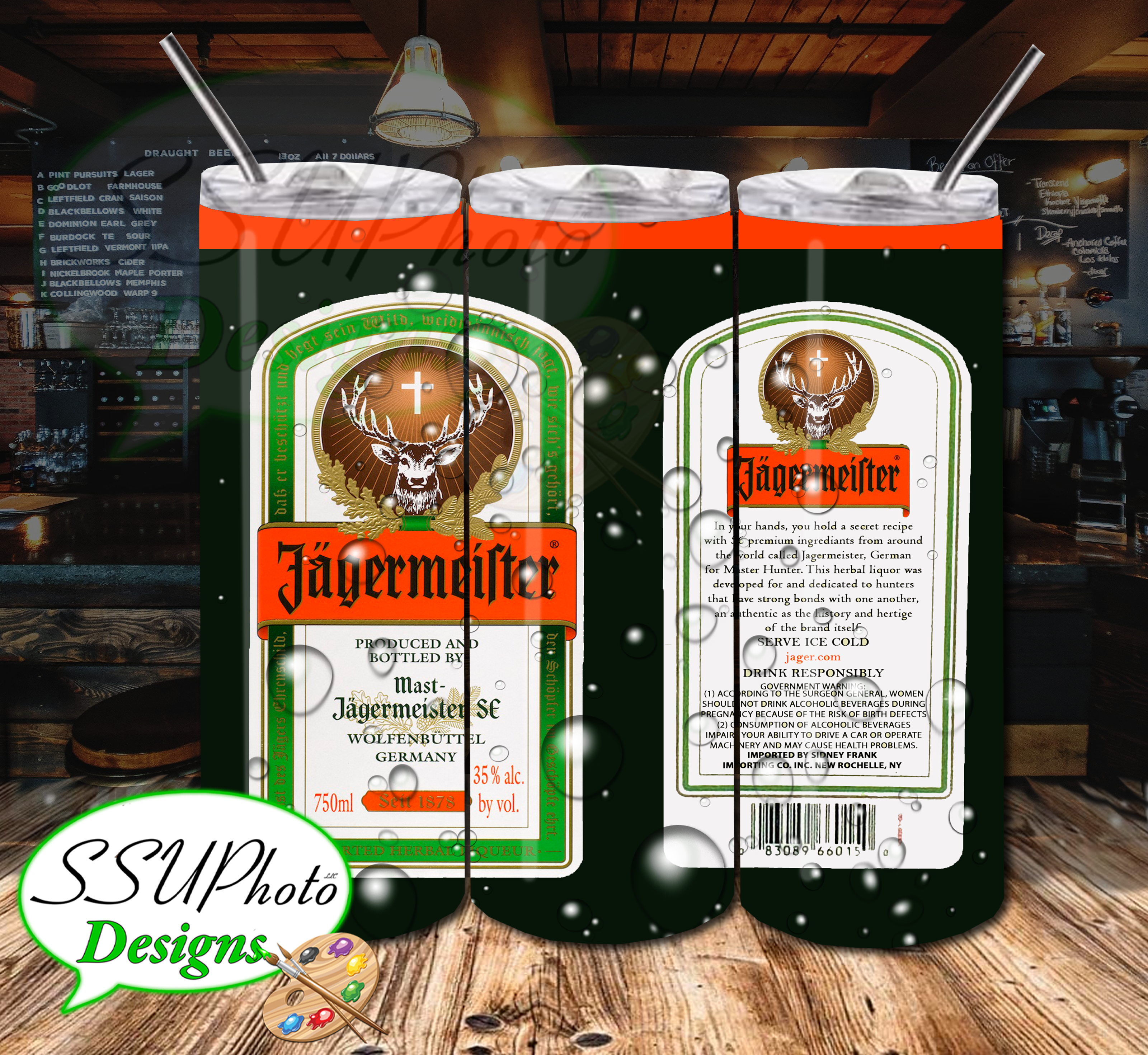 Jagermeister 20 OZ Skinny TumblerD Digital Design