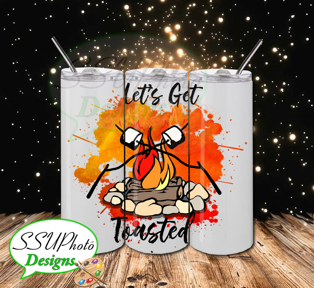Let's Get Toasted 20 OZ Skinny TumblerD Digital Design