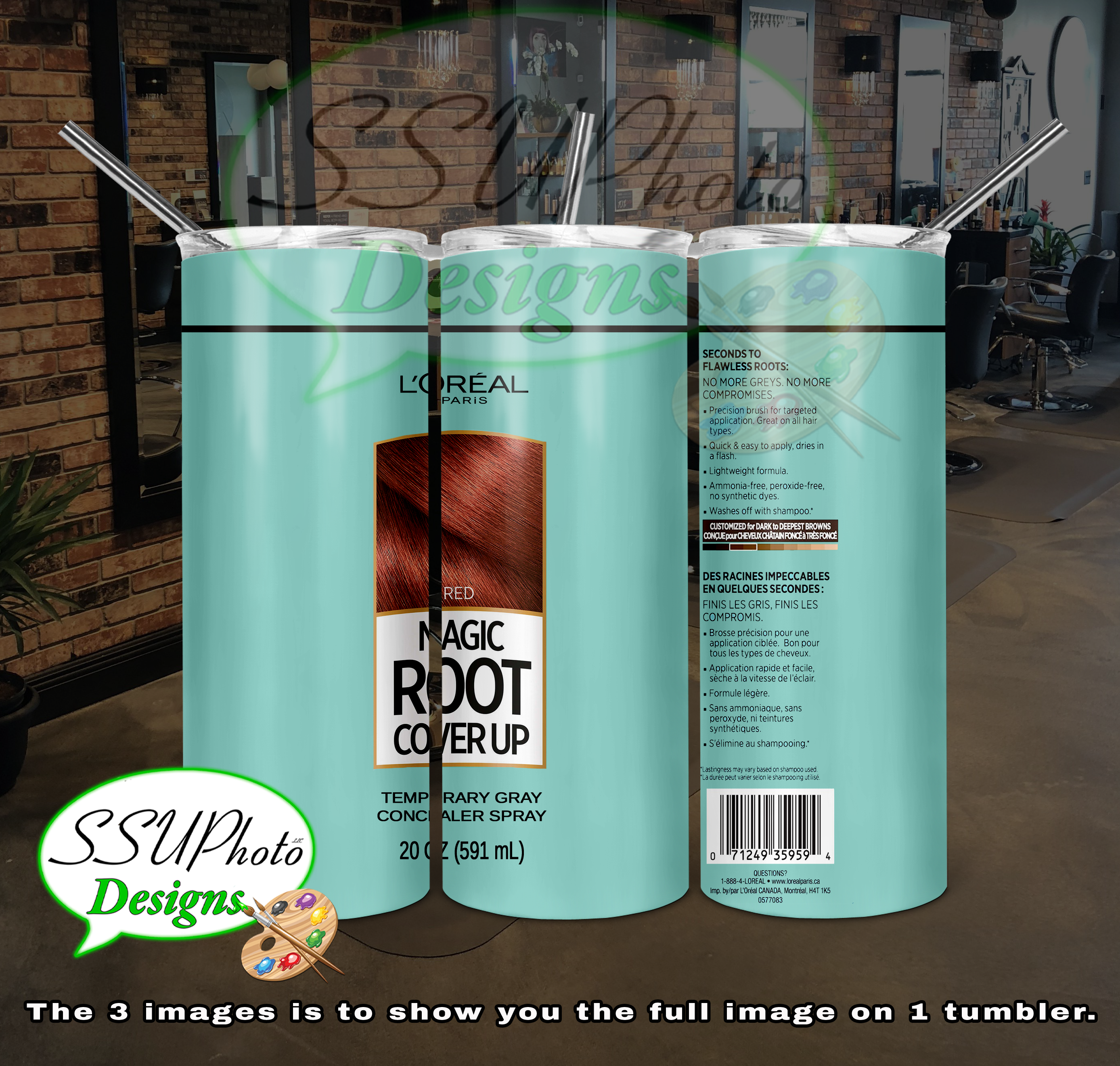 Loreal Magic Root Cover Up 20 OZ Skinny TumblerD Digital Design