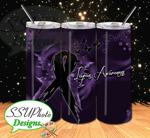 Lupus Awareness Digital Design 20 OZ Skinny Tumbler