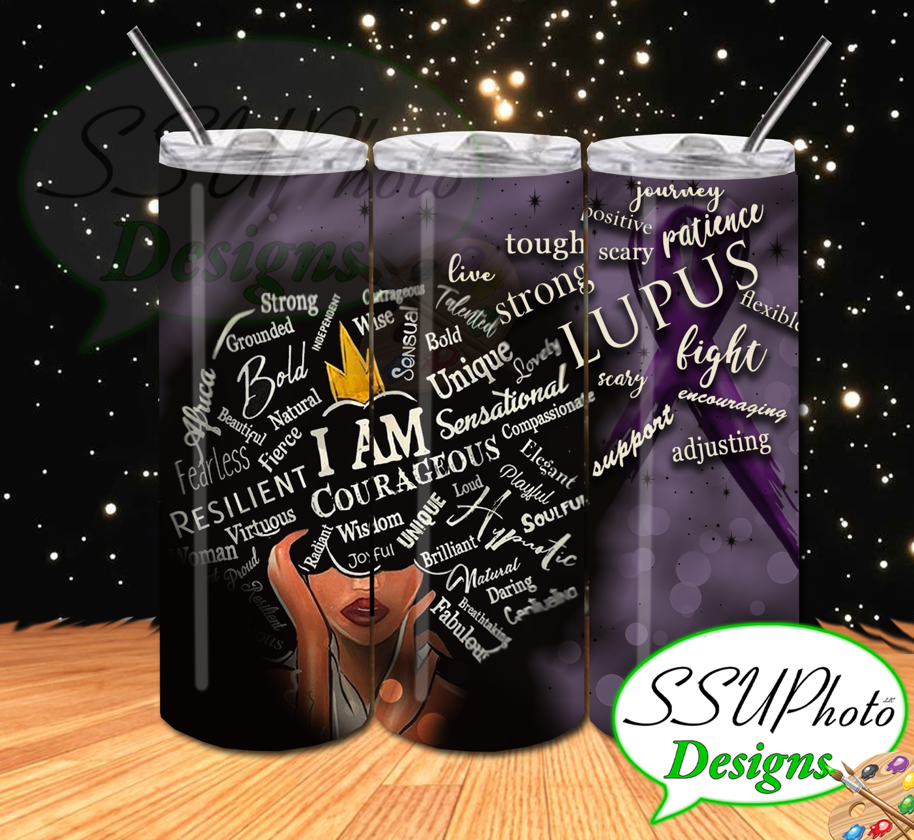 Lupus Empowerment Digital Design 20 OZ Skinny Tumbler