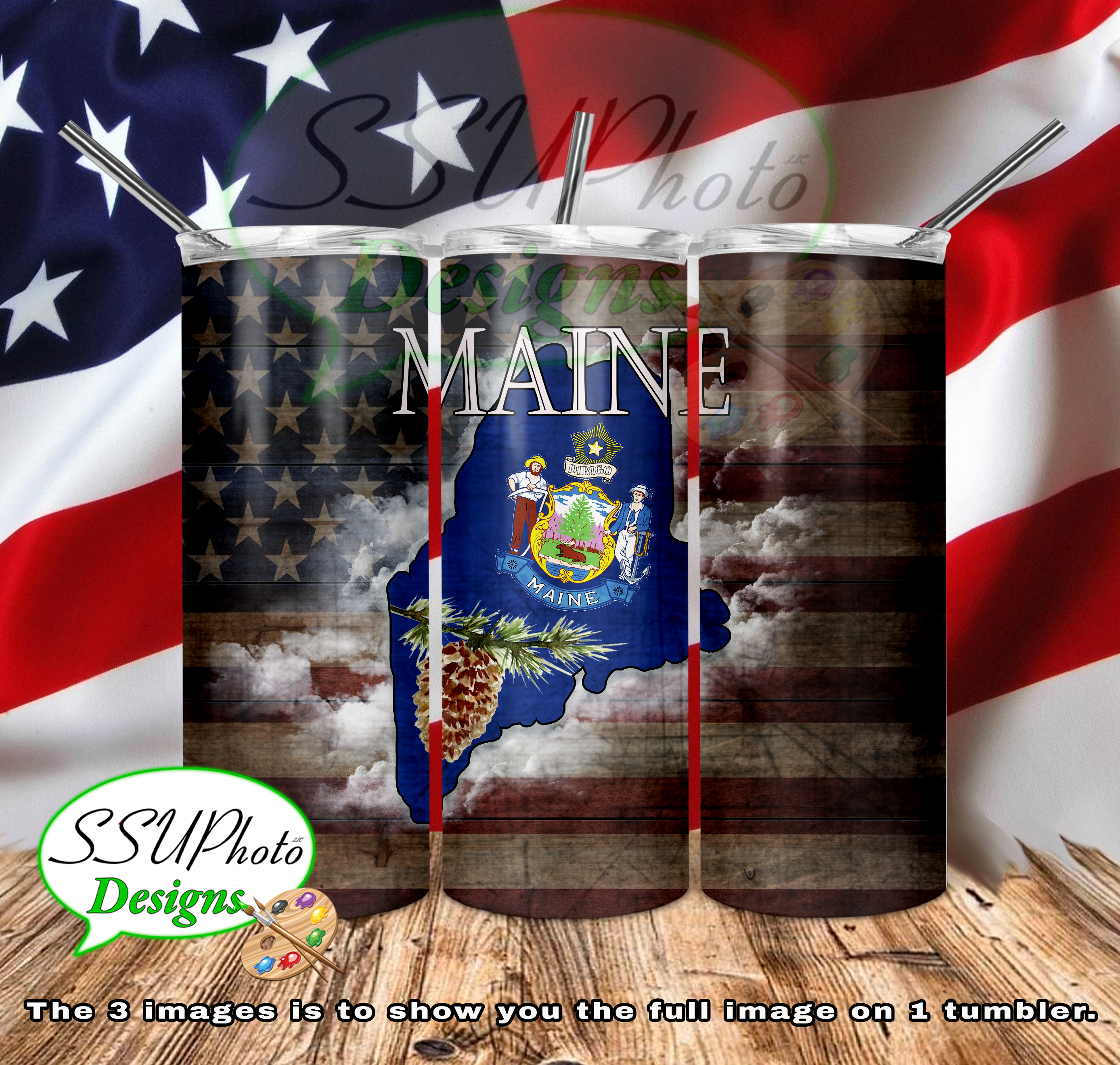 States Collection 20 OZ Skinny TumblerD Digital Design