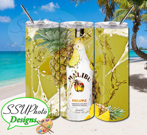 Malibu Pineapple 20 OZ Skinny TumblerD Digital Design