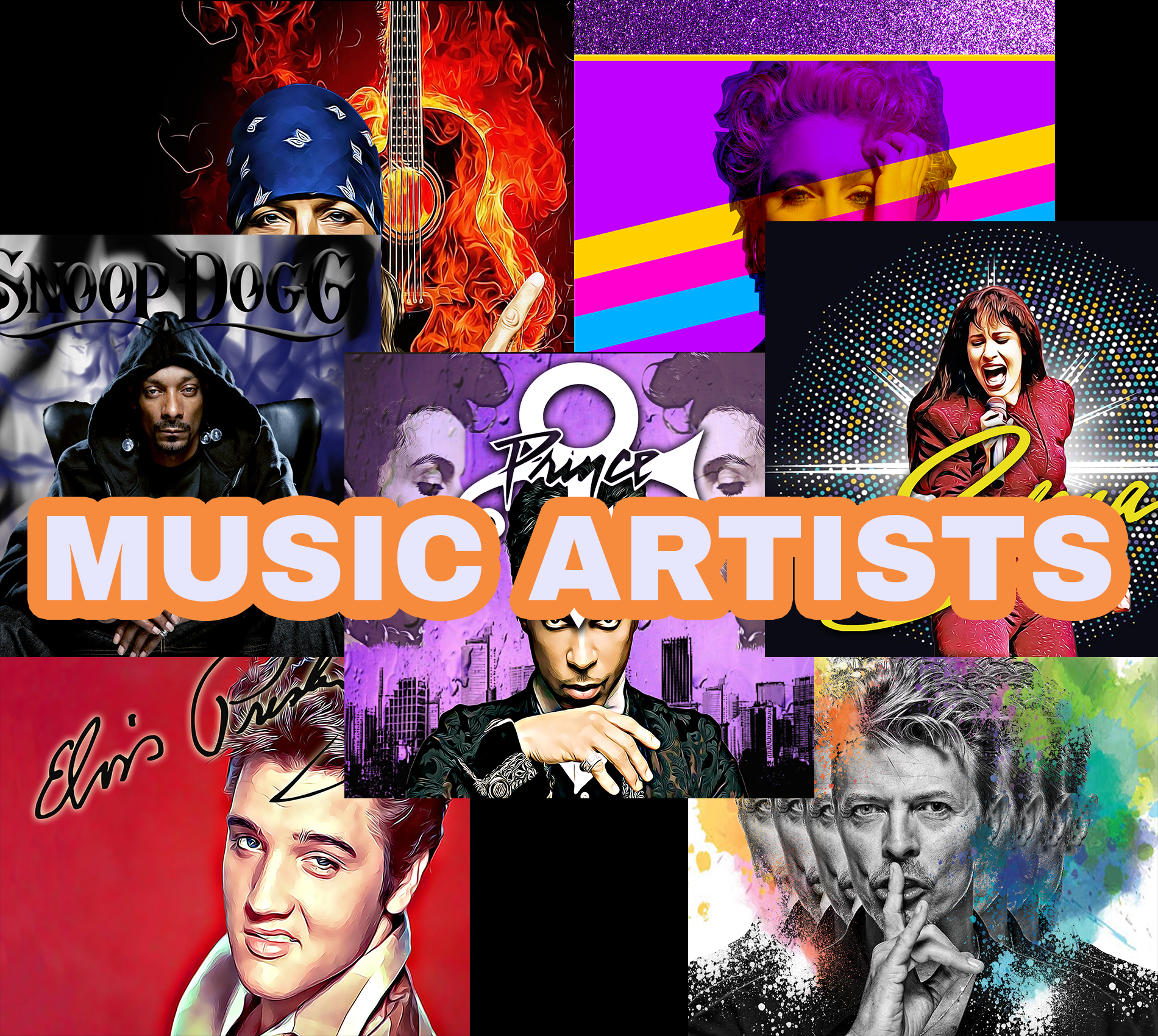 Music Artists Collection 20 OZ Skinny TumblerD Digital Design
