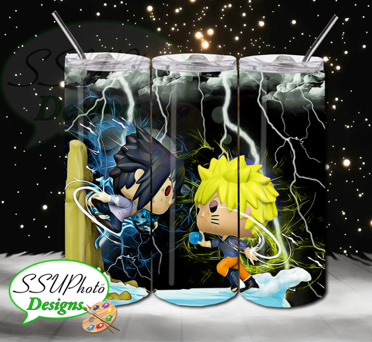 Naruto vs Sasuke 20 oz and 30oz OZ Skinny TumblerD Digital Design