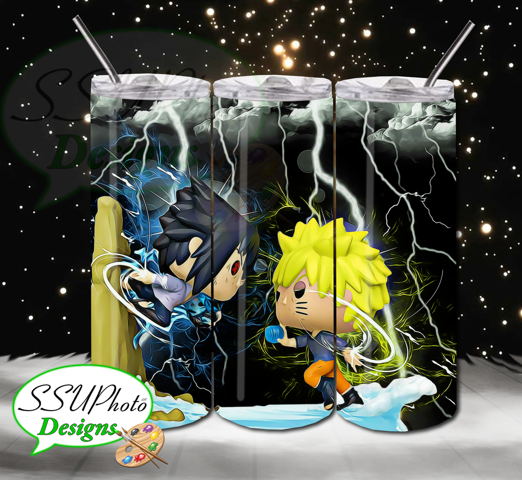 Naruto vs Sasuke 20 oz and 30oz OZ Skinny TumblerD Digital Design