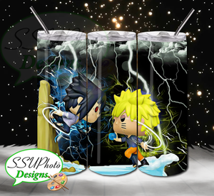 Naruto vs Sasuke 20 oz and 30oz OZ Skinny TumblerD Digital Design