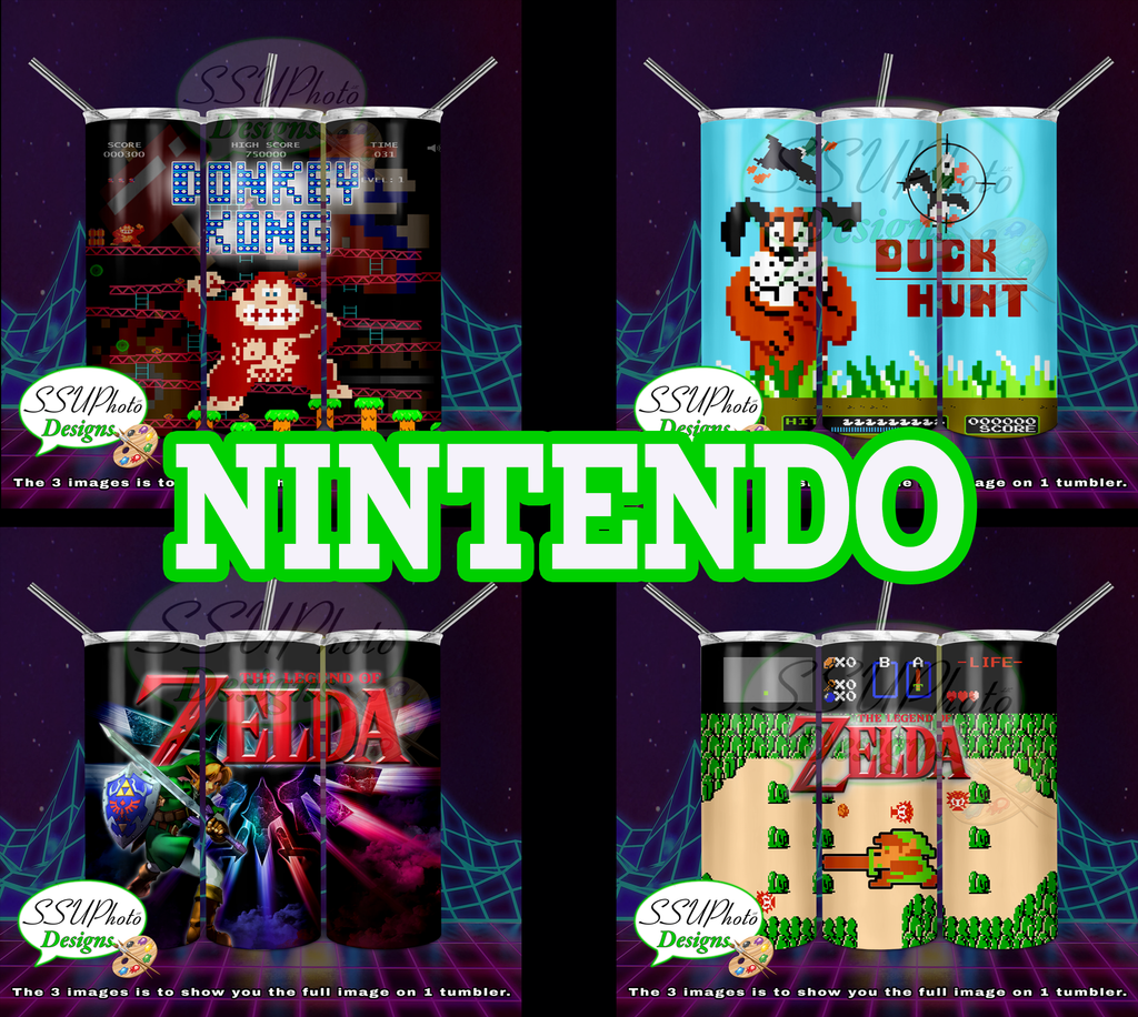 Nintendo Collection 20 OZ Skinny TumblerD Digital Design