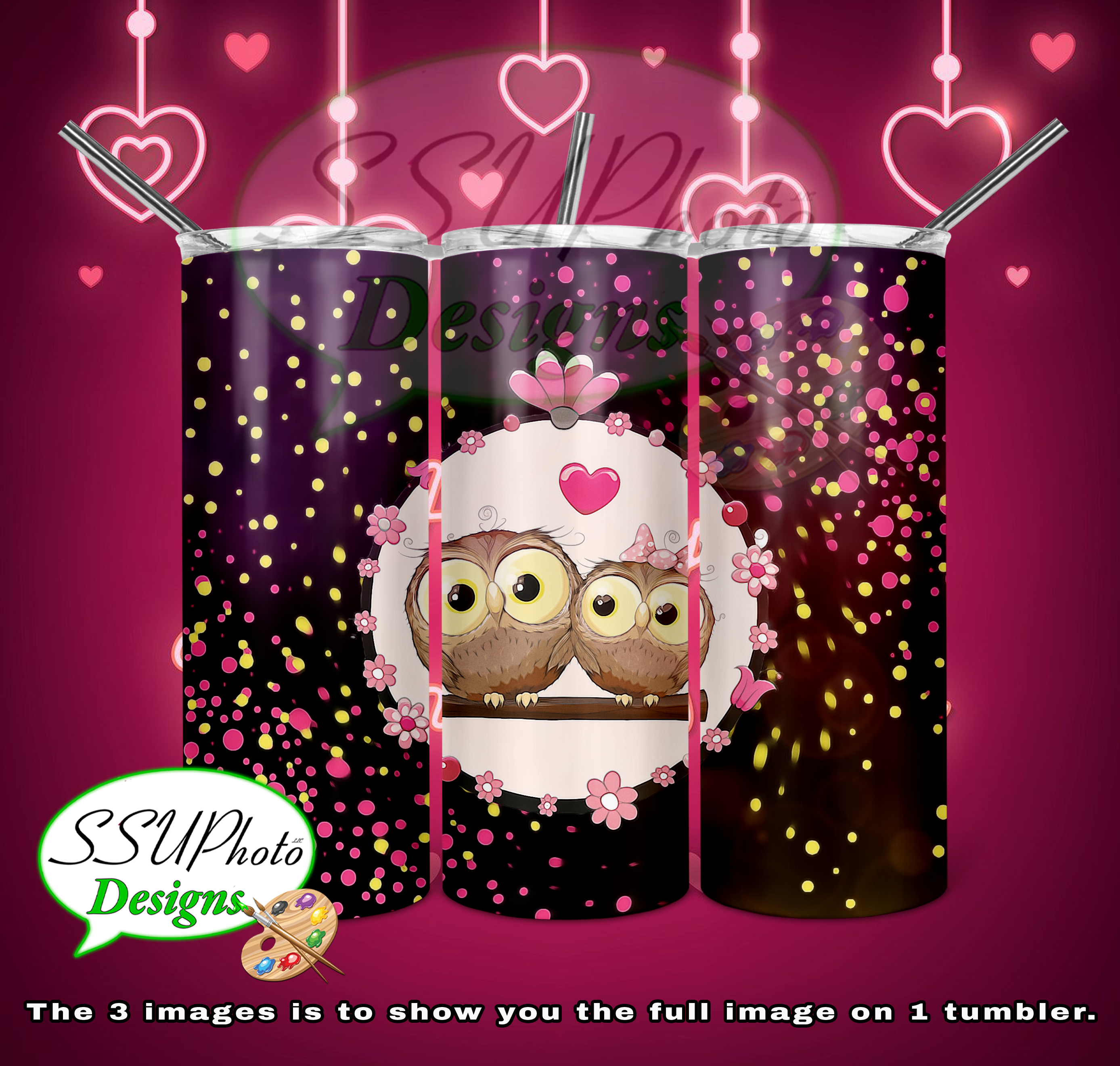 Valentine's Animal Collection 20 OZ Skinny TumblerD Digital Design