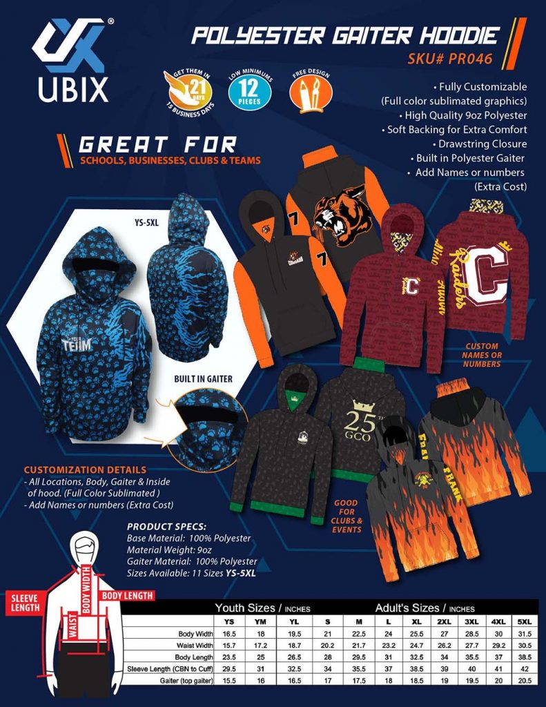 HOODIE WITH GAITER 9oz