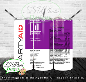 Party Aid 20 oz and 30oz OZ Skinny TumblerD Digital Design