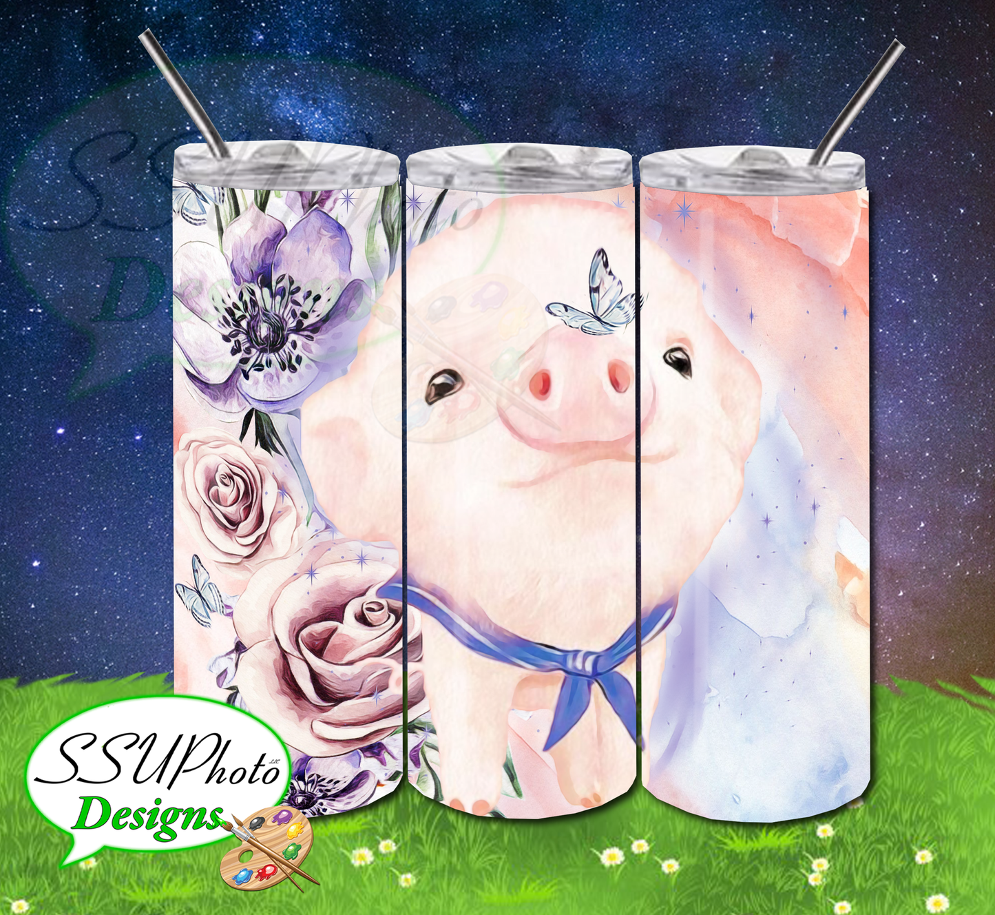 Pig Collection 20 OZ Skinny TumblerD Digital Design