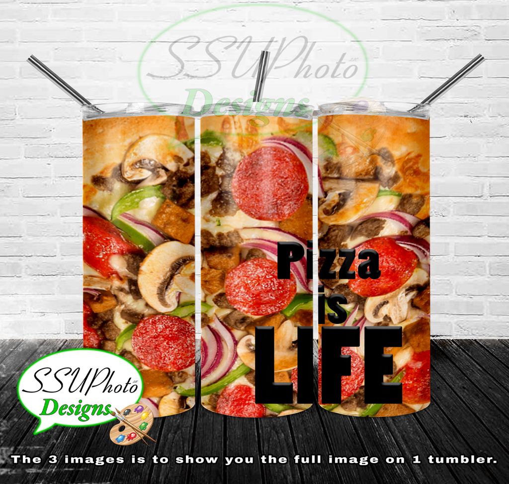 Pizza 20 OZ Skinny TumblerD Digital Design