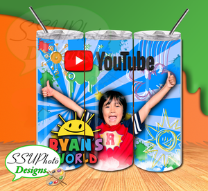Ryan The You Tube Kid 20 OZ Skinny TumblerD Digital Design