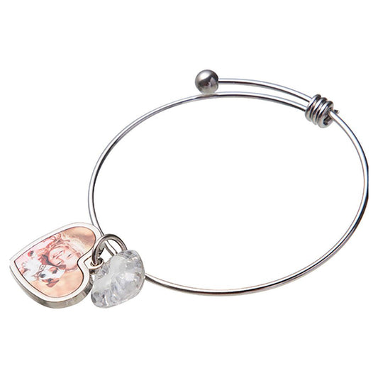 Heart Charm Bangle