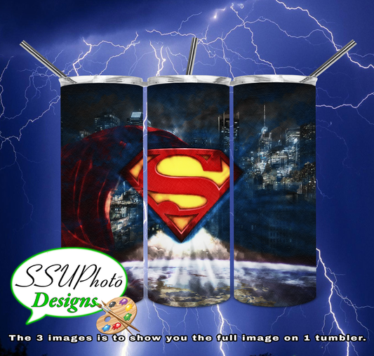 Superman 20 oz and 30oz OZ Skinny TumblerD Digital Design
