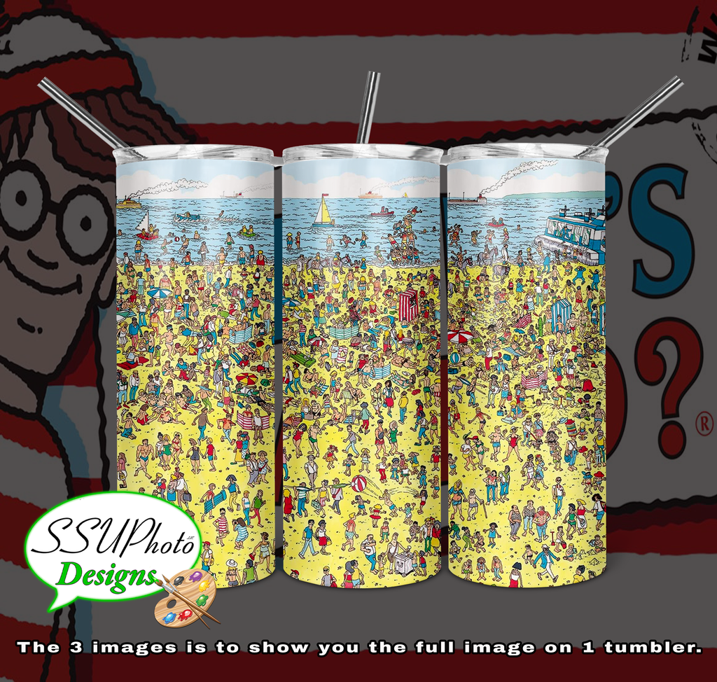 Waldo 20 oz and 30oz OZ Skinny TumblerD Digital Design