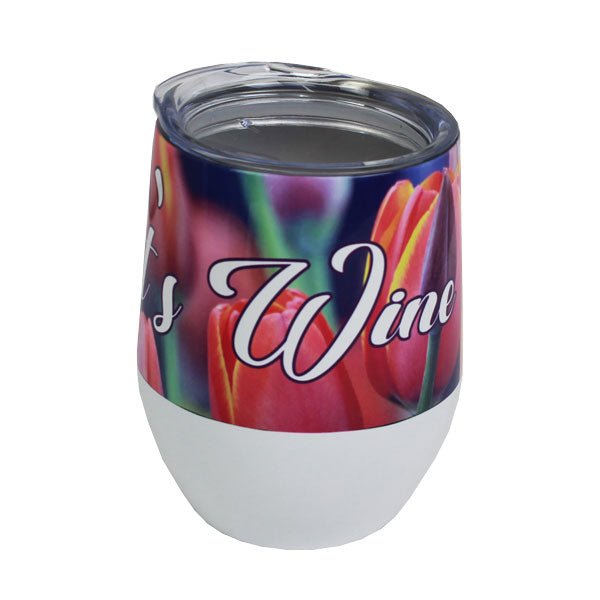 Personalized Wine Tumbler — White Confetti Box